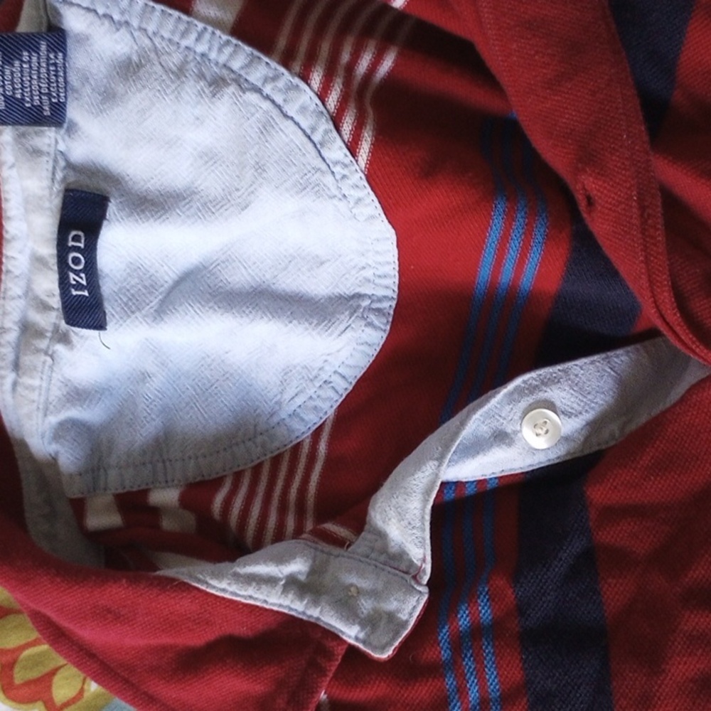 Men's dark red and white Izod xl polo shirt